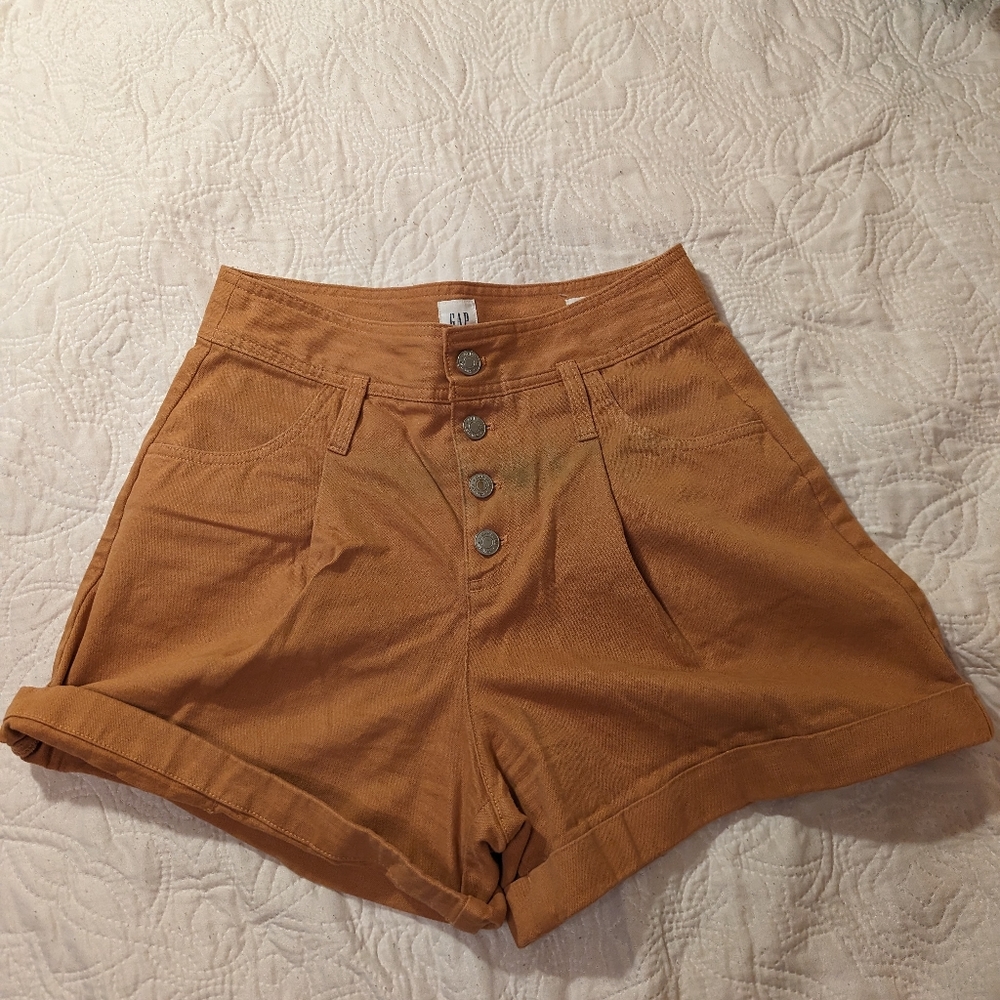Gap high waisted rust paper bag shorts